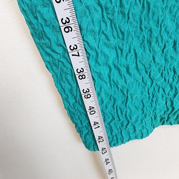 Vintage Y2K Slip Dress Size M 10 Blue Crinkle Textured V-neck Retro 2000s Chic - Picture 13 of 13